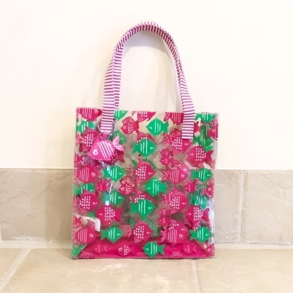 🆕 Gymboree girls pink beach bag fish tote
